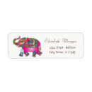 Search for floral elephant return address labels Retro