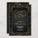 Search for art deco graduation invitations Black and gold