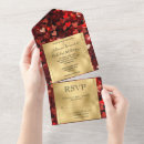 Search for gold hearts wedding invitations Red