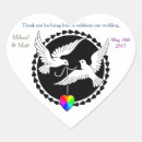 Search for love doves wedding stickers Thank you