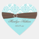 Search for damask wedding stickers Aqua