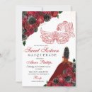 Search for red gold masquerade party invitations Mis quince anos