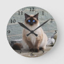 Search for siamese cat clocks Kitty
