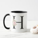 Search for alphabet letter h mugs Floral