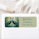 Search for peacock bird return address labels Gold