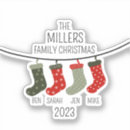 Search for family of four stickers Merry christmas