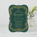 Search for vintage quinceanera invitations Emerald green