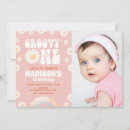 Search for groovy one birthday invitations Flower power