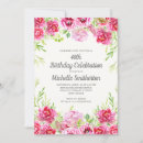 Search for pink 40th birthday invitations Feminine