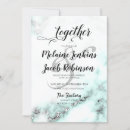 Search for teal blue and silver wedding invitations Marble