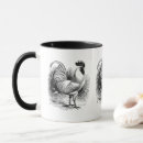 Search for black and white rooster mugs Vintage