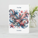 Search for red and white invitations Americana