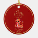 Search for year of the dragon christmas tree decorations Red and gold