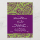 Search for paisley bridal shower invitations Green