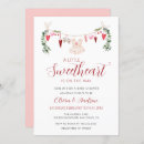 Search for a little sweetheart is on the way baby girl shower invitations Pink and red