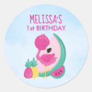 Search for pink flamingo birthday stickers Cute