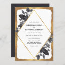 Search for black gold floral wedding invitations Simple