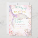 Search for pink purple birthday invitations Mermaid tail