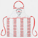 Search for black white red aprons Text