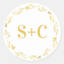 Search for floral wreath wedding stickers Initials