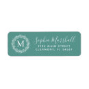 Search for teal monogram return address labels Modern