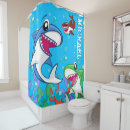 Search for shark shower curtains Under the sea