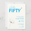 Search for blue 50th birthday invitations Calligraphy