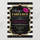 Search for pink black 60th birthday invitations Glam