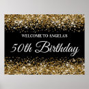 Search for gold 50th birthday party posters Glitter
