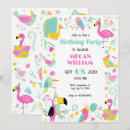 Search for flamingo birthday invitations Blue