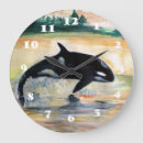 Search for whale clocks Watercolor