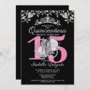 Search for black silver quinceanera invitations Chic