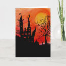 Search for haunted house halloween cards Moon