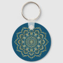 Search for teal floral key rings Mandala