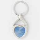 Search for sky and clouds key rings Blue