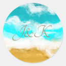 Search for ocean wave wedding stickers Blue