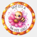 Search for pink bee baby shower stickers Honeycomb