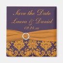 Search for purple save the date magnets Damask