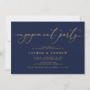 Search for gold engagement party invitations Navy blue