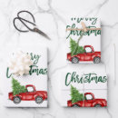 Search for red truck christmas wrapping paper Red and green