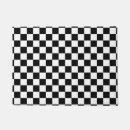 Search for checkered pattern doormats Black and white