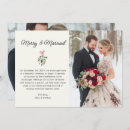 Search for photo wedding announcement cards Merry and married