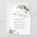 Search for dusty blue eucalyptus wedding invitations Monogram back