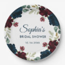Search for navy and burgundy paper plates Bridal shower