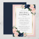 Search for navy and pink bridal shower invitations Botanical