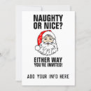 Search for naughty or nice christmas invitations Santa