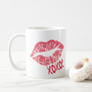 Search for lipstick mark mugs Red