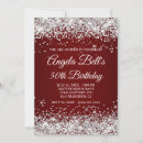 Search for burgundy and silver birthday invitations Glam