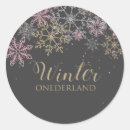 Search for winter wonderland birthday stickers Pink