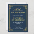 Search for mens blue and gold birthday invitations Typography